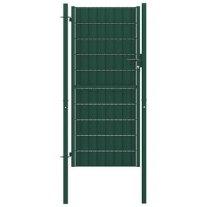Hochwertigen Zauntor Einflügelig| Gartentor Einzeltor Hoftor Gartenpforte PVC und Stahl 100x124 cm Grün