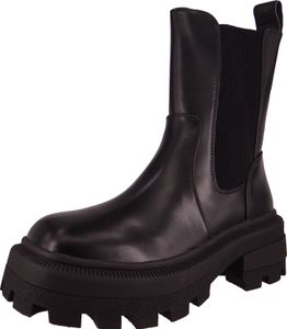 Buffalo Damen Elegante Stiefelette Nabu Chelsea Vegan 1622343 Schwarz