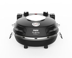 ERATEC - Pizzamaker SET PM-27. Elektrischer Pizzaofen für innen & außen. Tisch-Ofen bis zu 400°C, Mini Backofen Schwarz