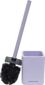 TOM TAILOR WC Bürste Toilettenbürste für Badezimmer Lila | Klobürste mit Toilettenbürstenhalter, Wc Bürstengarnitur Stehend, WC Garnitur, Bad Accessoires, Badezimmer Zubehör, 9,5 x 9,5 x 37 cm