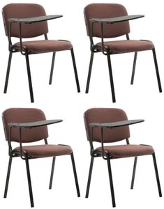4er Set Stühle HLO-CP99 mit Klapptisch Stoff  braun