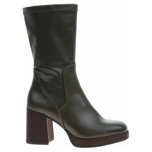 MARCO TOZZI Damen Stiefel Stretch Plateau Karree Blockabsatz 2-25345-41, Größe:37 EU, Farbe:Grün