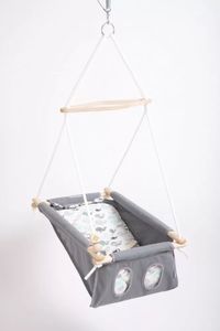Babyschaukel Baby Grau - "Space" I Schaukel Indoor  Kinderschaukel Holz
