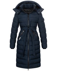 Damen Winter Jacke Mantel Parka Steppjacke Steppmantel Wintermantel Lange Jacke 2 wege Reisverschluss Kapuze abnehmbar Produktion H-H