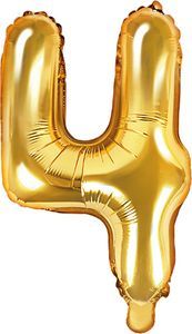 Balon foliowy złoty 35 cm numer 4