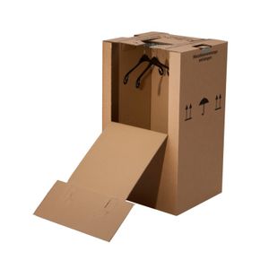 5 x Kleiderbox mini 40 kg Traglast stabiler Kleiderkarton mit Kleiderstange 2-wellig Umzugskarton Textilkarton BB-Verpackungen
