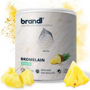 brandl® Bromelain hochdosiert | Natürliche Enzyme aus der Ananas mit 3.000 F.I.P. | 60 Premium Kapseln