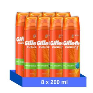 Gillette Fusion5 Rasiergel - Ultra Sensitive - 200 ml - 8 Stücke