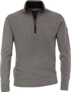 REDMOND Casual Herren Troyer Langarm Regular-Fit Grau M