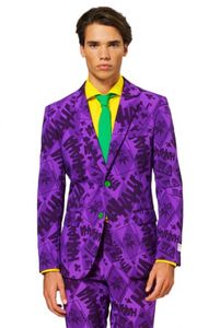Jokerherrenkostüm Anzug Polyester lila/grün mt 48