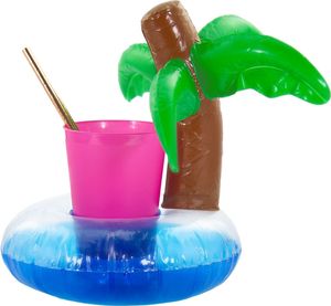 Oblique Unique 5x Schwimmende Palme Getränkehalter Becherhalter aufblasbar Pool Badespielzeug