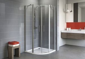 Runddusche mit Drehtür SCHULTE Alexa Style 2.0 ExpressPlus 90 x 90 cm Radius 500 Profil aluminium Klarglas schmutzabweisende Glasbeschichtung