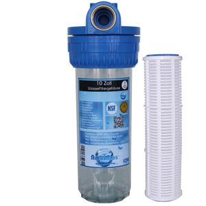 Wasserfilter Wasserfiltergehäuse 10 Zoll - 1 Zoll Innengewinde Ohne Zubehör Nylonfilter 100µ