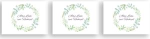 Friendly Fox Hochzeitskarte, Karte zur Hochzeit mit Eukalyptus, Alles Gute zur Hochzeit, DIN A6 Karte inkl. Umschlag (3er Set)