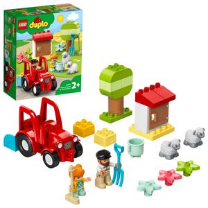 LEGO 10950 DUPLO Traktor und Tierpflege Spielzeug für Kleinkinder ab 2 Jahren, Bauernhof, Spielset mit Bauern- und Schafen-Figuren