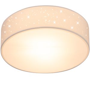 Monzana Deckenlampe Sternenhimmel Stoff Rund E27 Deckenleuchte Stoffdeckenleuchte Stoffdeckenlampe Schlafzimmer Wohnzimmer, Größe/Farbe:38cm Weiß