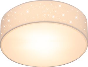 Monzana Deckenlampe Sternenhimmel Stoff Rund E27 Deckenleuchte Stoffdeckenleuchte Stoffdeckenlampe Schlafzimmer Wohnzimmer, Größe/Farbe:38cm Weiß