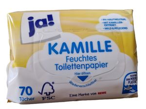 JA Feuchtes  Toilettenpapier Kamille 20 x 70 Tücher