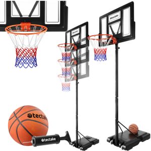 Basketbalový kôš Dirk, výška koša 230 - 305 cm, s loptou a pumpou - čierny