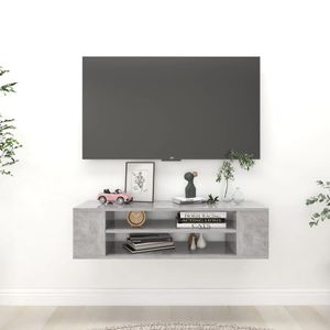 |NEW 2023|Wohnzimmer Stauraumdesign Hängeschrank TV-Hängeschrank Betongrau 100x30x26,5 cm Holzwerkstoff,im skandinavischen Stil