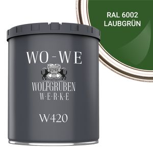 Holzfarbe Holzlack Holzanstrich Holzbeschichtung W420 - Laubgrün RAL 6002 - 750ml