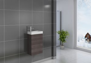 SAM® Gäste-WC Waschbecken 40 x 22 cm trüffeleiche Vega