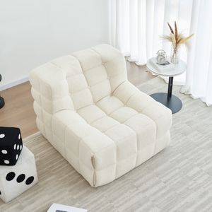 okwish Sitzsack faules Sofa mit Memory Schwamm Füllung, Geeignet für Wohnzimmer und Schlafzimmer (Beige)