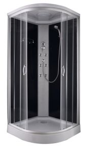 Komplettduschkabine RELAX BLACK 90 x 90 x 215 - Mit Massagedüsen - Sicherheitsglas - Dusche - Duschkabine komplett