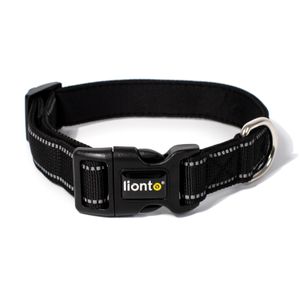 lionto Hundehalsband, (M) verstellbare Länge 35-50cm, schwarz