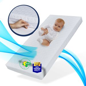 Kindermatratze SMART, Babymatratze 70x140 cm mit abnehmbarem Bezug, waschbar bei 60°C für Babybett oder Gitterbett, 140x70 cm, 6cm hoch, eco5