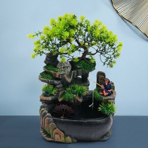 LED Zimmerbrunnen Tischbrunnen Farbwechsel Kugel Feng Shui BüroNachbildung Gartenbrunnen Landschaft Steingarten Wasserfall Brunnen