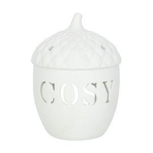 Niečo iné - Stojan na čajovú sviečku "Cosy", keramika, žaluď SD4537 (jedna veľkosť) (biely)