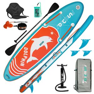 FunWater - Aufblasbares Stand Up Paddle Board -SUP, SUP Board, Paddle Board, 320 x 84 x 15 cm - Ocean Eco Series - Delphine