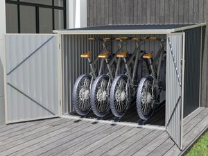 Metall-Fahrradunterstand aus verzinktem Stahl - Anthrazitgrau - 4 m² für 4 Fahrräder - NIKI