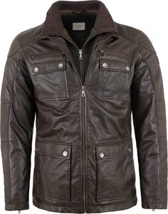 Bugatti - Herren Lederjacke Fieldjacket Lammnappa dunkelbraun Größe 58