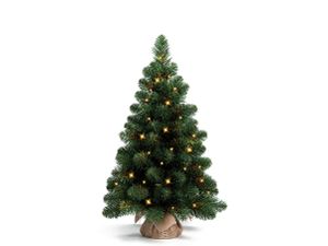 Künstlicher Weihnachtsbaum Narnie in Blumentopf 45cm mit LED Beleuchtung, Tannenbaum Christbaum Kunstbaum Dekobaum mit Metallständer
