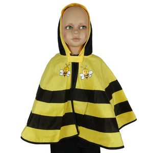 Kinder Bienchen Kostüm (Poncho mit Kapuze) Größe: 104 (2-3 Jahre)