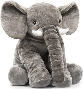 Elefant Nuru großes XXL Kuscheltier für Kleinkinder, bauschig und weich, kuschel-softe Qualität, grau