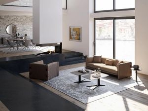 Komplett Möbel 6tlg Modern Dreisitzer Sofa Luxus  Sessel Holz 2x Couchtisch
