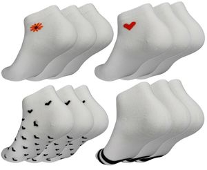 12 Paar Damen Sneaker Socken mit Muster Baumwolle, 12 Paar, Mix2 35-38