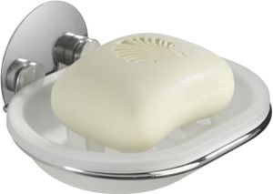 WENKO Seifen Ablage Schale Igel Unterlage Wand Chrom Halterung  ohne bohren WC