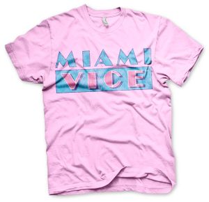 Miami Vice Distressed Logo T-Shirt - X-Large - Pink