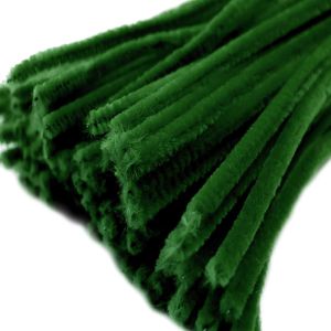 20 Draht Pfeifenreiniger 6 mm Länge 30cm CHENILLE Farbe wählbar, Farbe:dunkelgrün