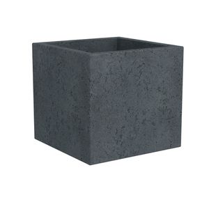 Scheurich 240/30 Pflanzgefäß C-Cube Stony Black - 28,5 cm x 28,5 cm x 27 cm; 55824