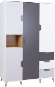 Furniture24 Kleiderschrank Joker 01 Schrank Drehtürenschrank Jugendzimmerschrank Schrank mit 3 Schubladen Furniture24 Kleiderschrank Joker 01 Schrank Drehtürenschrank Jugendzimmerschrank Schrank mit 3 Schubladen