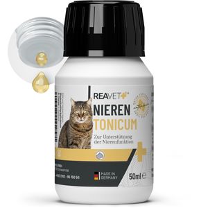 REAVET Nieren Tonicum für Katzen 50ml I zur Unterstützung der Nierenfunktion und Harnwege I 100% Natürlich I Ohne Zuckerzusatz & Ohne Aromastoffe