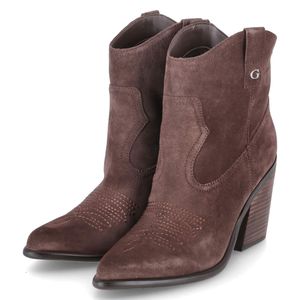 Guess Damen Cowboy-/ Western-Stiefeletten JALELLA 2 Braun Rauleder Größe: 39