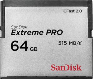 SanDisk SDCFSP-064G-G46D, 64 GB, CFast 2.0, 515 MB/s, 240 MB/s, czarny, srebrny