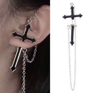 1 Stück Ohrringkette, stilvolles Kreuz-Design, antiallergisch, dekorative, zarte Ohrhänger für den Alltag