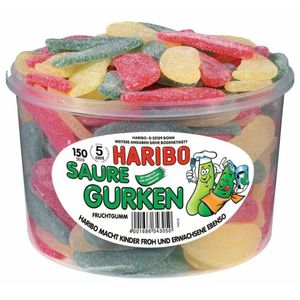 Haribo Saure Gurken Fruchtgummi Weingummi Veggie 150 Stück 1350g